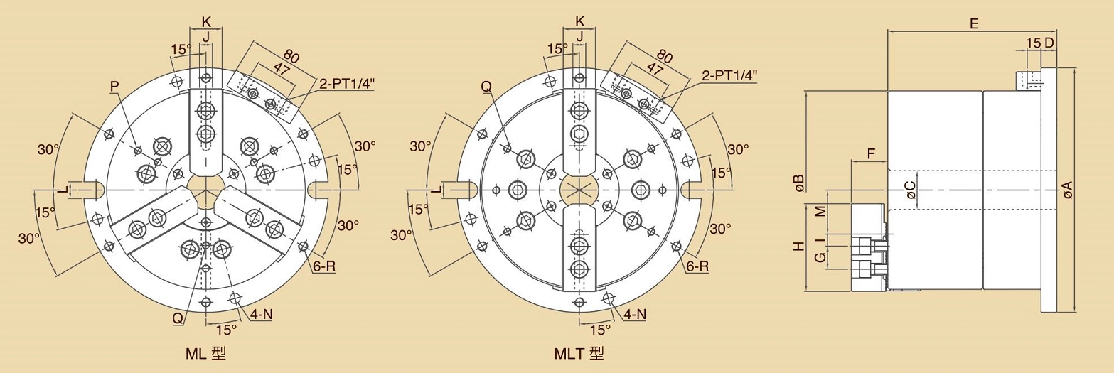 ML,MLT Long Stroke Hollow Power Chuck Fixtures